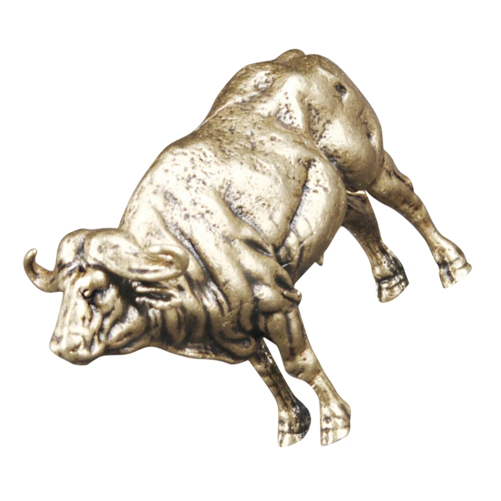 

Brass Yak Retro Animal Figurine Desktop Decor Miniature Vintage Animal Statue Craft nament Vintage Style Indoor Tabletop