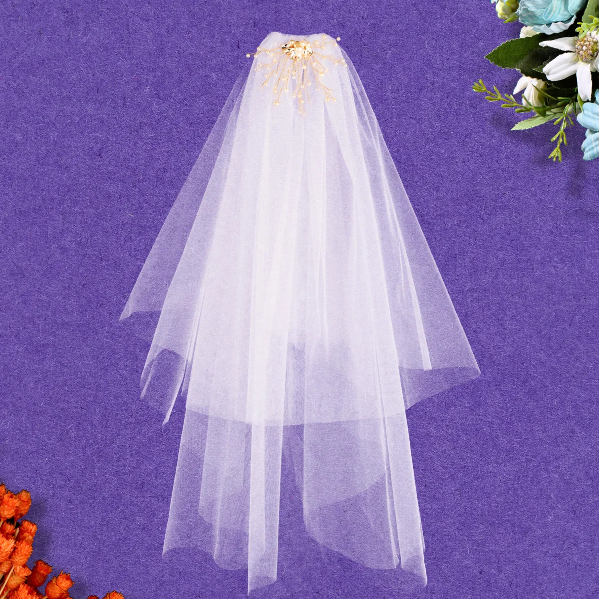 

Elegant Pearl Flower Hair Comb Veil For Women Luxury 3 Tier Bridal Headpiece Wedding Headpieces Hair Clips Proposal Veil