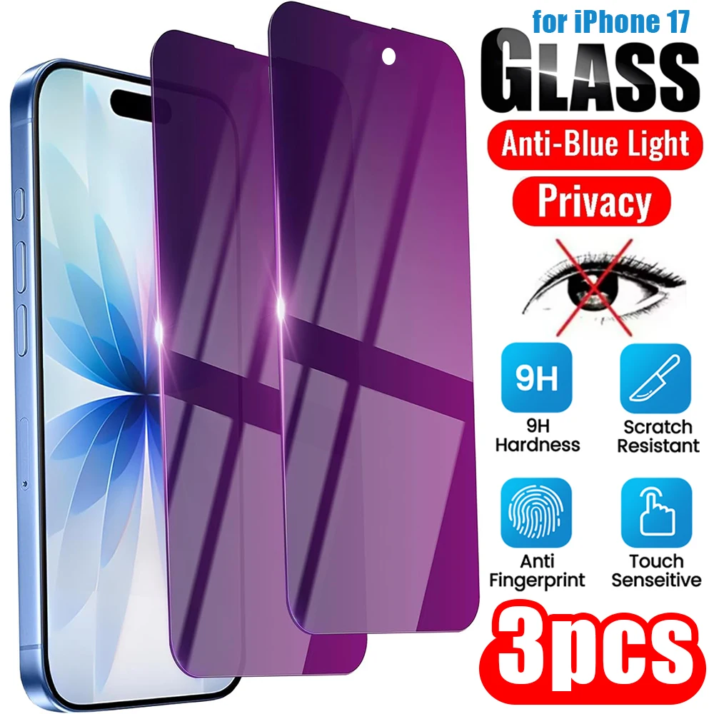 

Anti Blue Privacy Tempered Glass for Iphone 17 Pro Max Air Screen Protector Anti-scratch Protective Front Film for Iphone 17 Pro