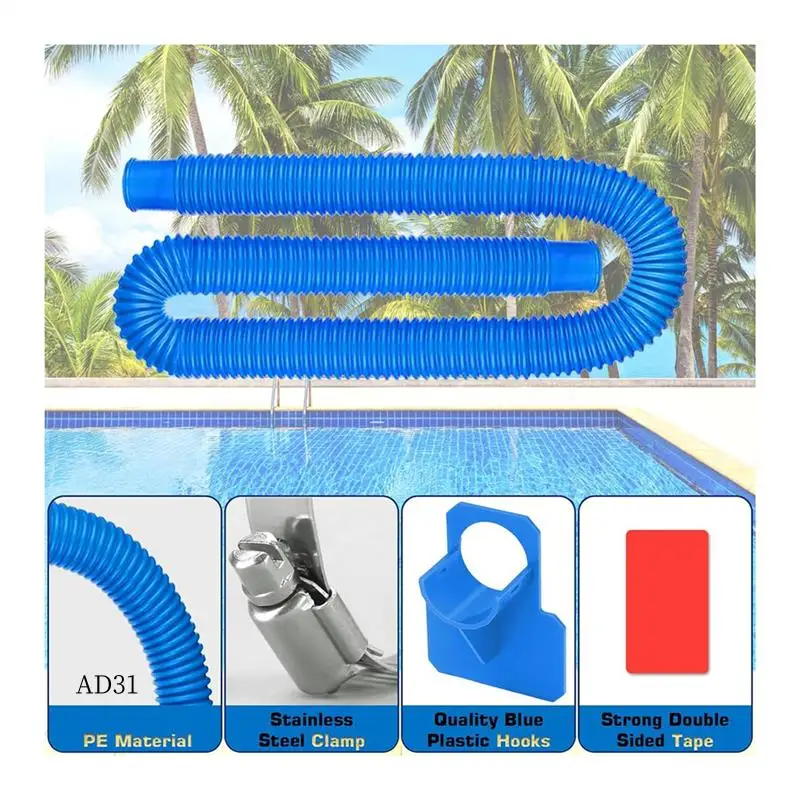 

New-4 Pack Pool Pump Replacement Hose And Pool Pipe Holders Pool Accessory For Filter Pumps 330 GPH 530 GPH 1000 GPH