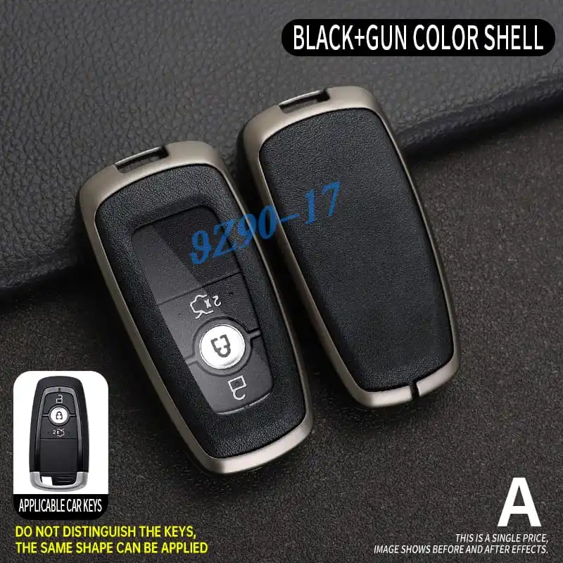Metal Leather Car Key Protective Cover For Bag Ford Escape F150 Explorer Kuga Edge Bronco Sport Ecosport Mustang Ranger Maverick
