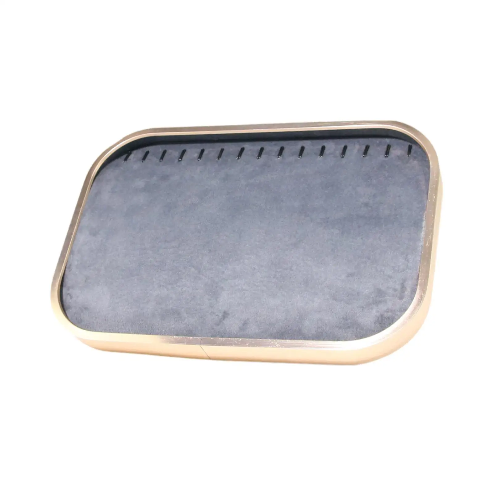 Velvet Jewelry Display Tray Aluminum Alloy Accessory Tray Stackable Organiser for Women Dresser Counter