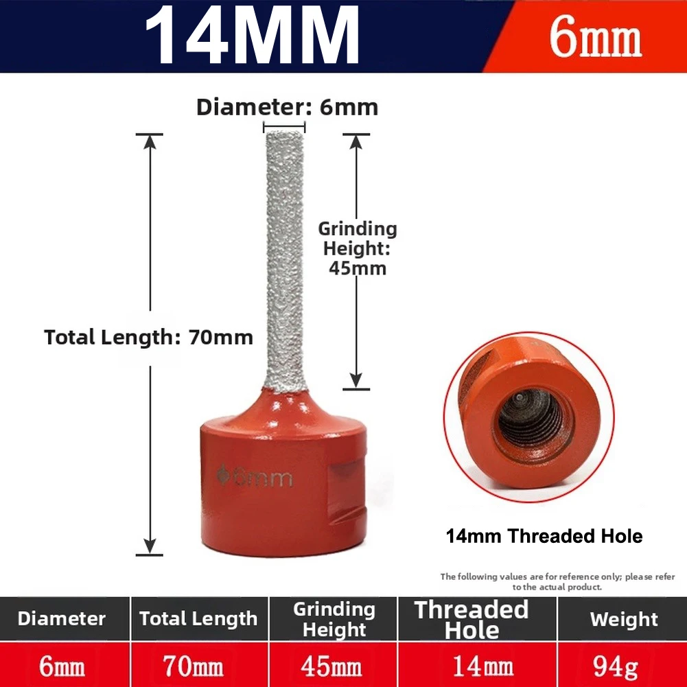As The Picture Marble Trimming Reamer Angle Grinder Milling Bit Wear-resistant Brazed Emery Chip Removal Hole Design