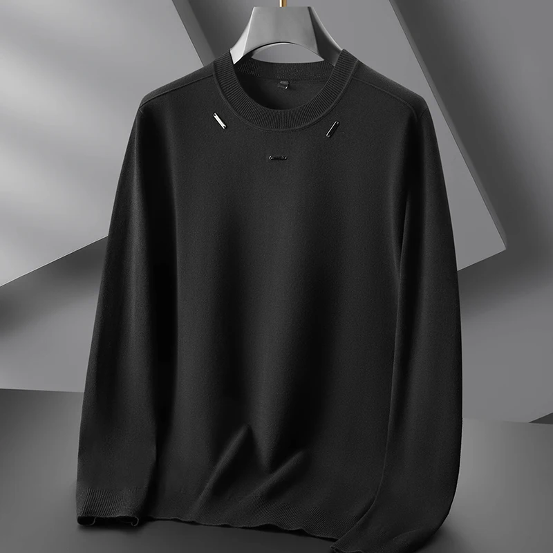 เสื้อสเวตเตอร์ขนสัตว์เนื้อบางเบาหรูหราสำหรับผู้ชาย ไซส์ 8XL 7XL 6XL รุ่นใหม่ ฤดูใบไม้ร่วง-ฤดูหนาว 2025 เนื้อผ้านุ่ม อุ่นสบาย สไตล์ลำลอง ทรงหลวม