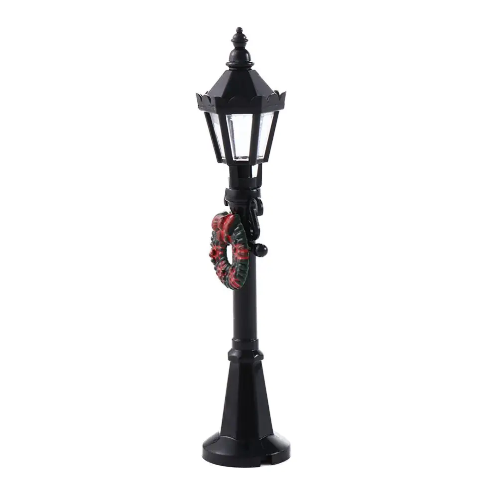 

1/12 Dollhouse Road Light Streetlight Home Decoration Street Lamp Figurine Micro Landscape Christmas Miniatures
