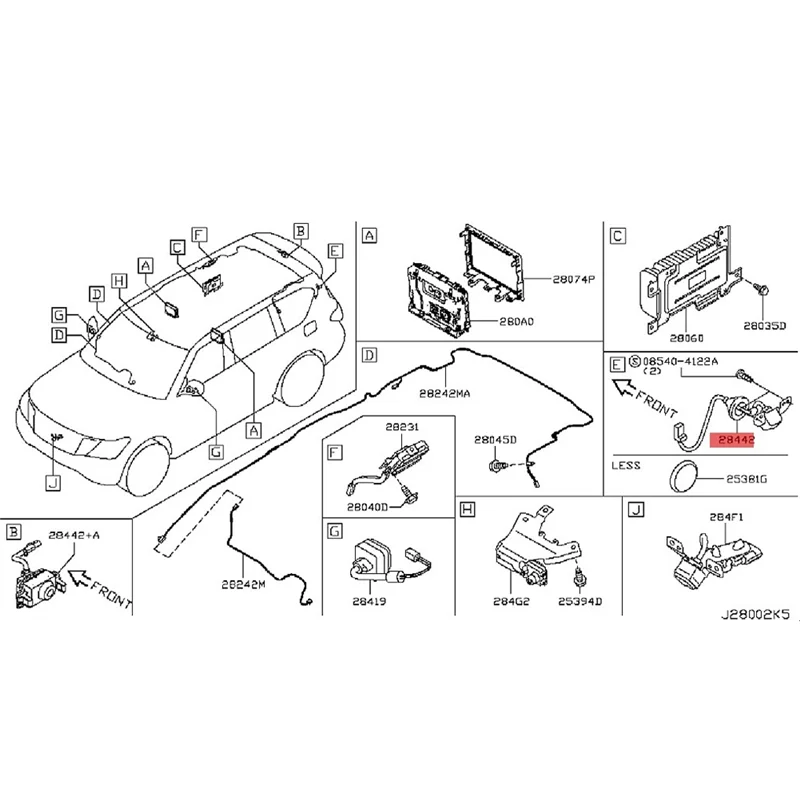 28442-5ZW0B Car Rear View Camera Parking Camera for Nissan Armada 2017-2020 284425ZW0B