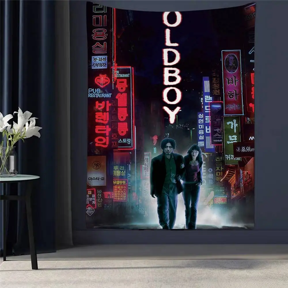 

Classic Movie Oldboy Anime Tapestry Hanging Tarot Hippie Wall Rugs Dorm Wall Hanging Sheets