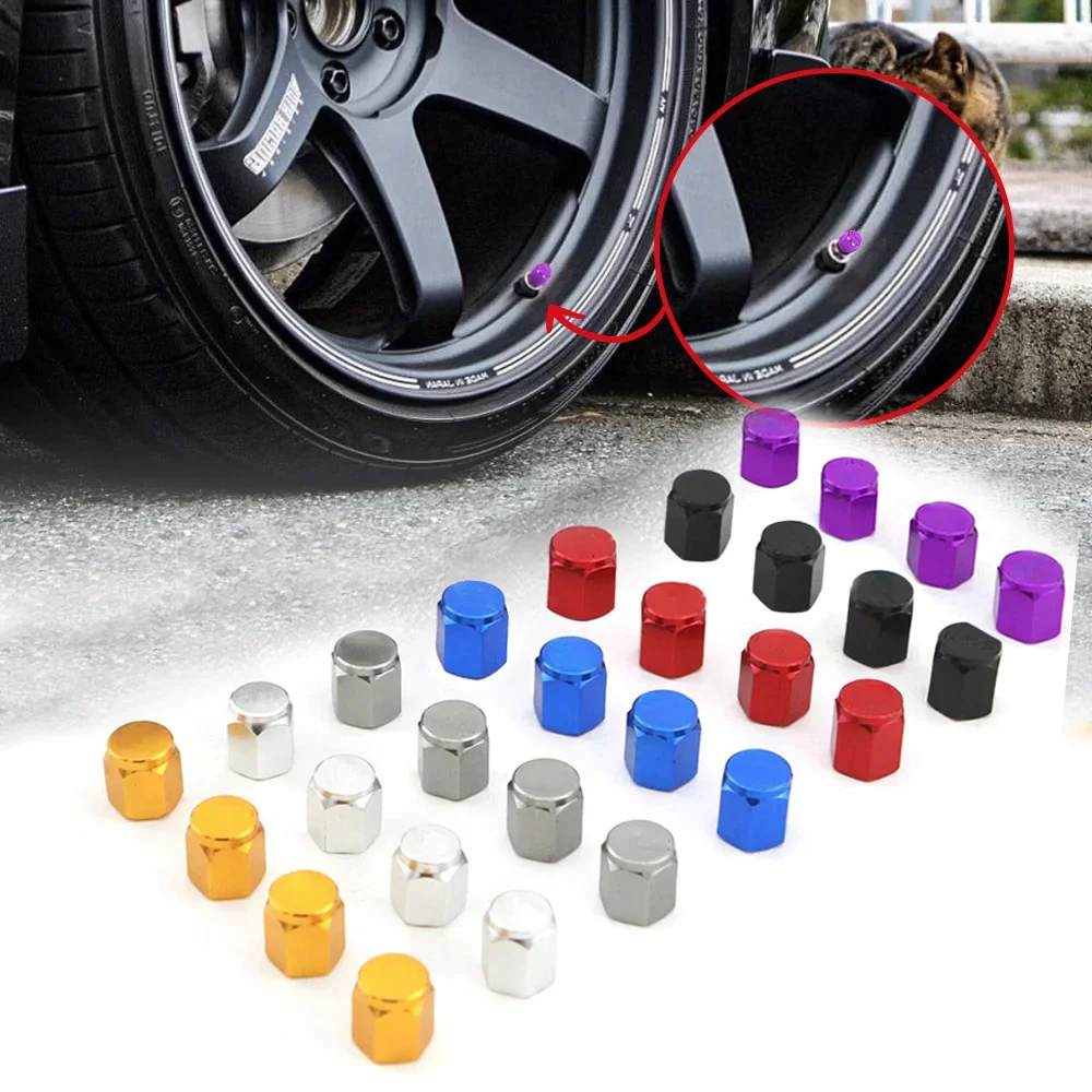 4pc Car Tire Valve Stem Caps Theft Proof Valve Caps Car Wheel Tires Valves Tyre Stem Air Caps Airtight Cover Accessoire Unversal