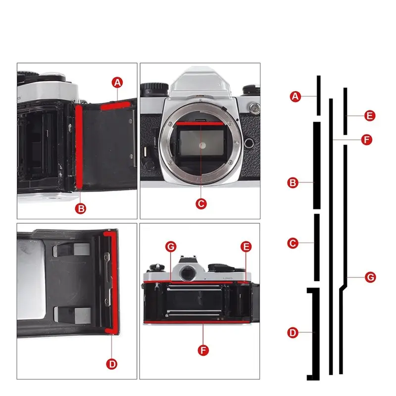 For Nikon FE FM FE2 FM2 FM2N FM2T Film Camera Light Proof Seal Foam Sponge Self Adhesive Repair Kit