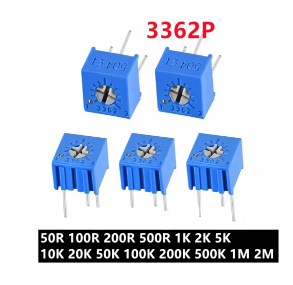 10PCS 3362 3362P-101/102/103/104/105/201/202/203/204/501/502/503 Potentiometer 100R/1K/10K/100K/1M/200R/2K/20K/200K/500R/5K/50K 