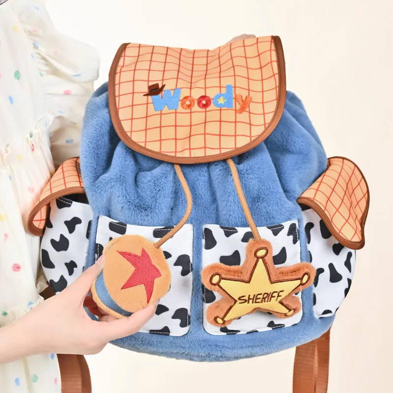 

In Stock Potdemiel Toy Story Backpack Woody Buzz Lightyear Plush Cartoon Bag Large Capacity Cute Travel School Gift For Fans