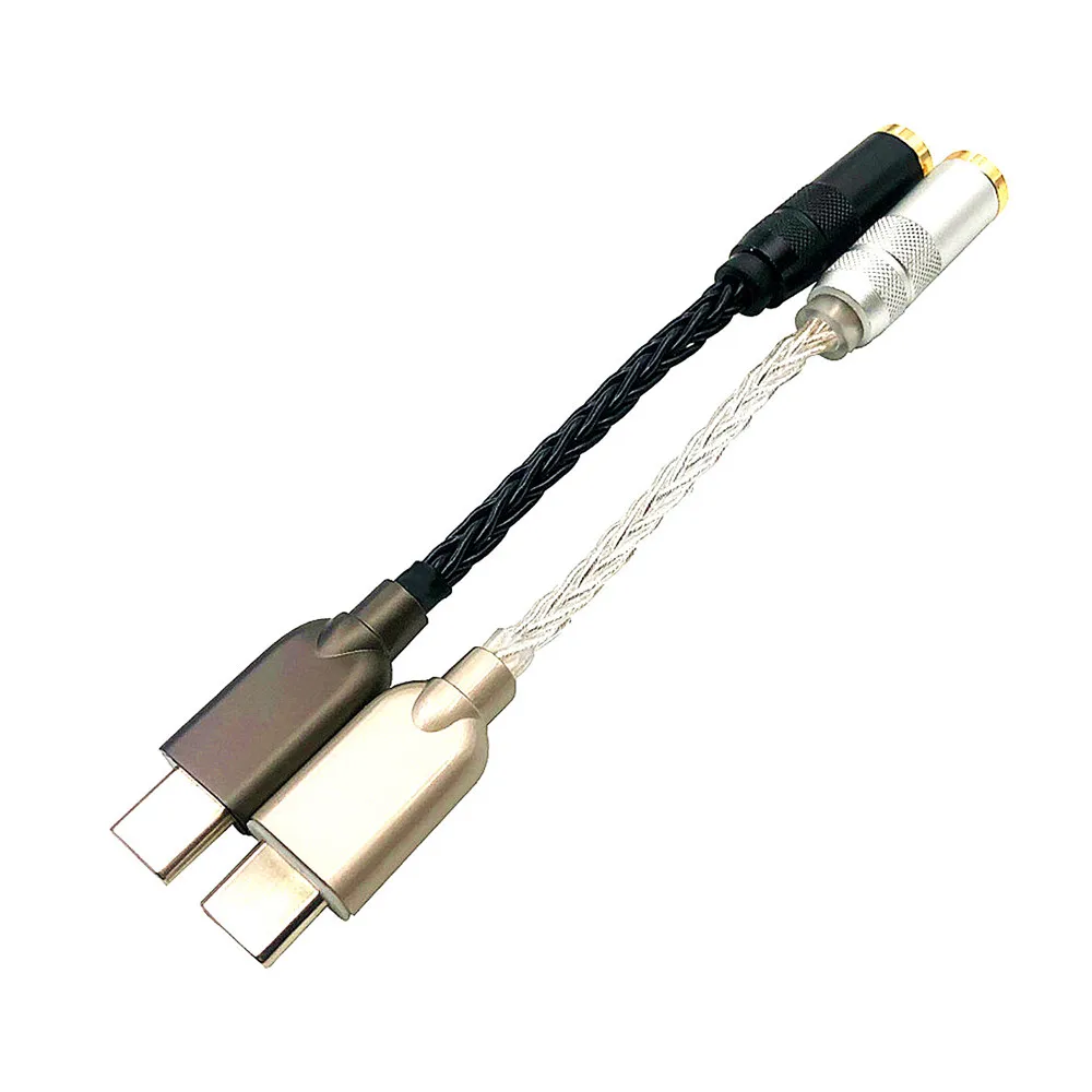 RealTek ALC5686 USB Type C Headphone Amp with 2.5/3.5/4.4mm Output 32bit/384kHz For Android Windows10 Audio Decoding DAC Cable