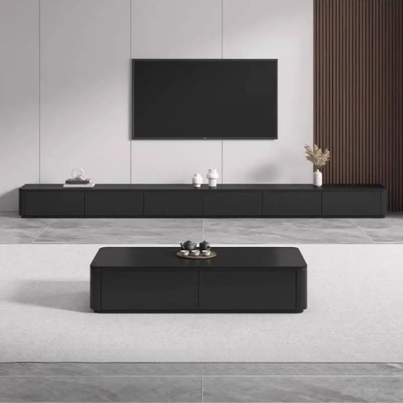 Dark Long Drawers Tv Cabinet Wall Simple Black Modern Lounges Tv Cabinet Apartments Luxury Low Mueble Para Televisor Furniture