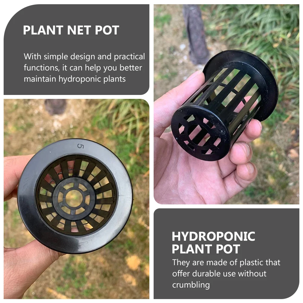 

50pcs Hydroponic Baskets Plastic Mesh Net Cups Durable Corrosion Resistant Efficient Aeration Drainage Soilless Planting Garden