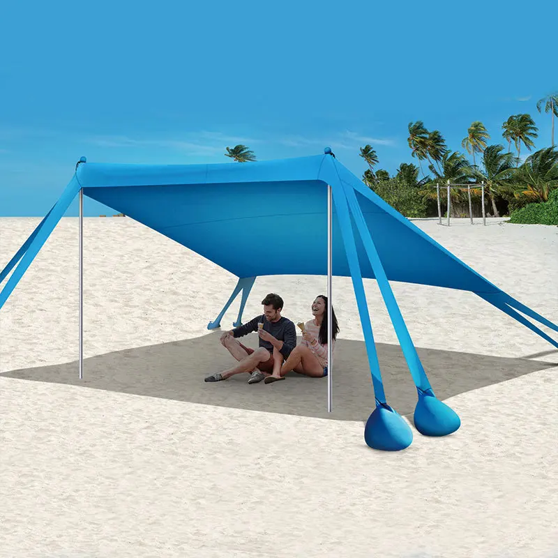 Outdoor convenient octagonal beach canopy elastic Lycra sun protection awning open-air beach tent