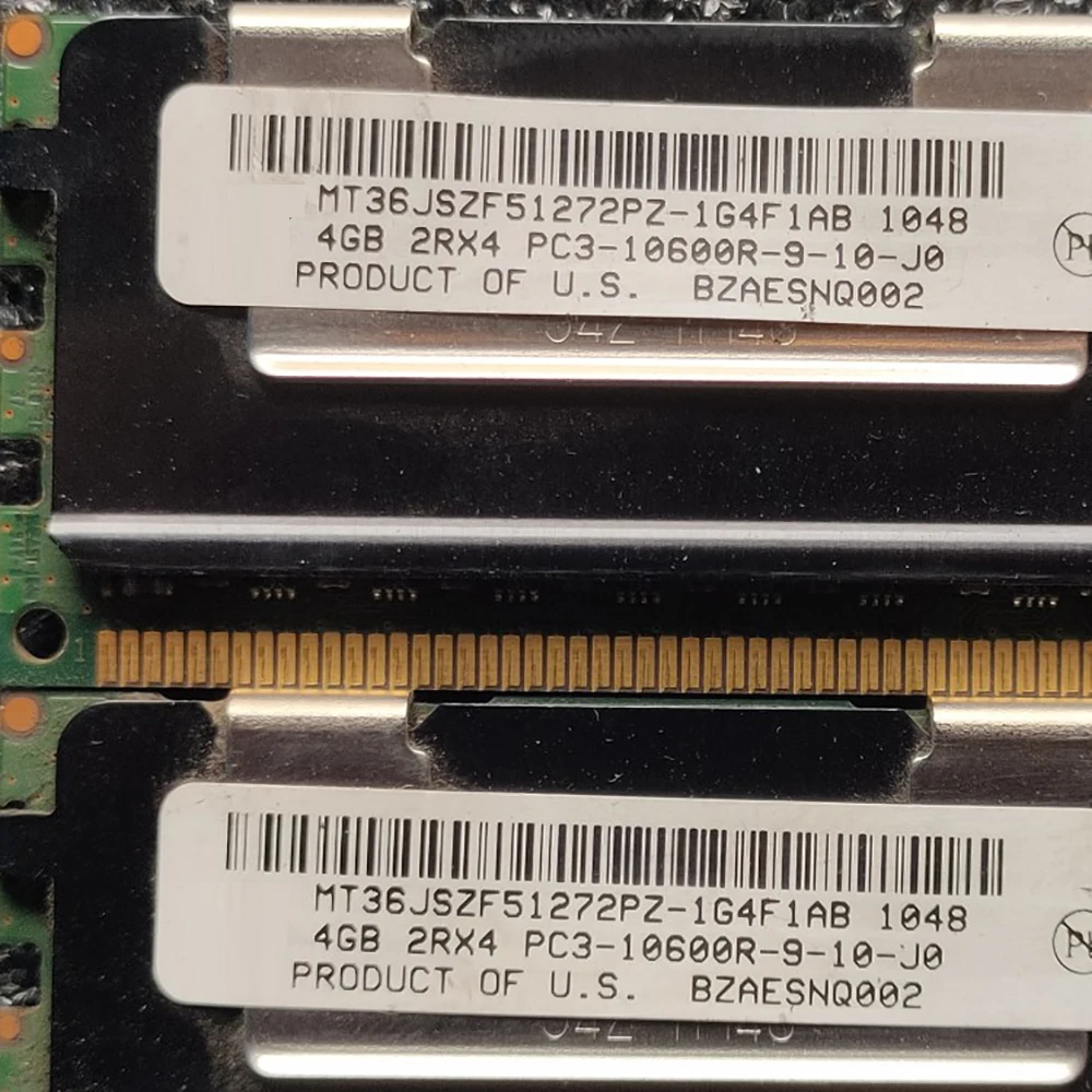 2PCS MT36JSZF51272PZ-1G4F1AB RAM For MT 4GB DDR3 1333MHz 2RX4 PC3-10600R Server Memory Works Perfectly Fast Ship High Quality