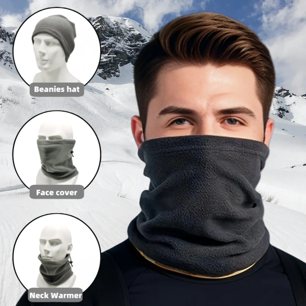 

Зимний флисовый шарф для верховой езды, уличный ветрозащитный беговой велосипед, мотоциклетный чехол для лица, мужские и женские спортивные головные уборы, шапочки, шапка