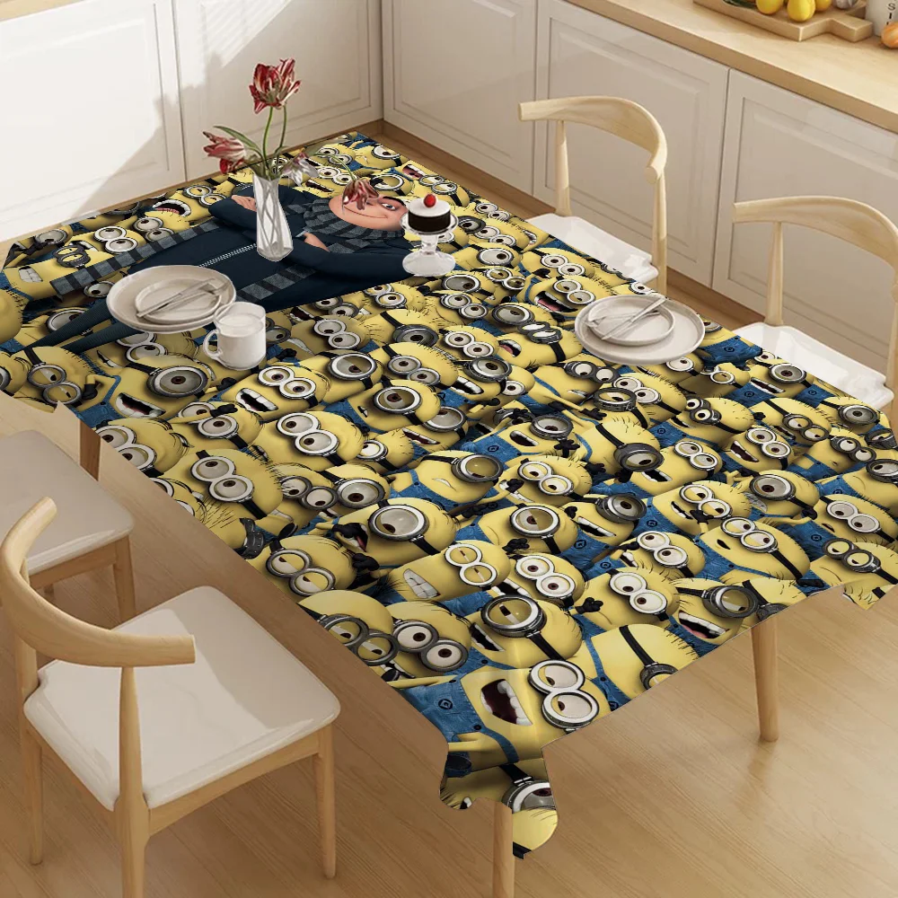 BANDAI M-Minions Home Tablecloths Dining Decoration And Rectangular Table Accessories Waterproof Cloth Anti-stain