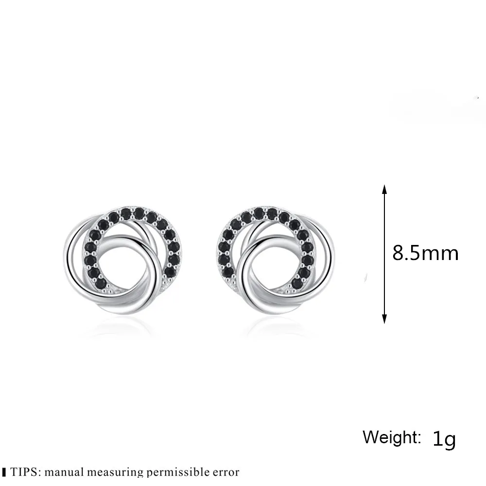 2024 New Classic Silver Color Earrings Cute Stud Earrings For Women Round Boucles d\'oreilles I260