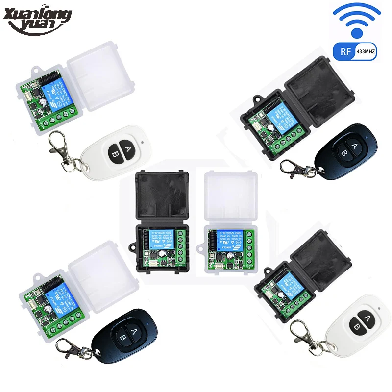 433 Mhz Universal Wireless Remote Control Switch DC 12V 1CH 10A Relay Receiver Module and RF Transmitter Electronic Lock Control