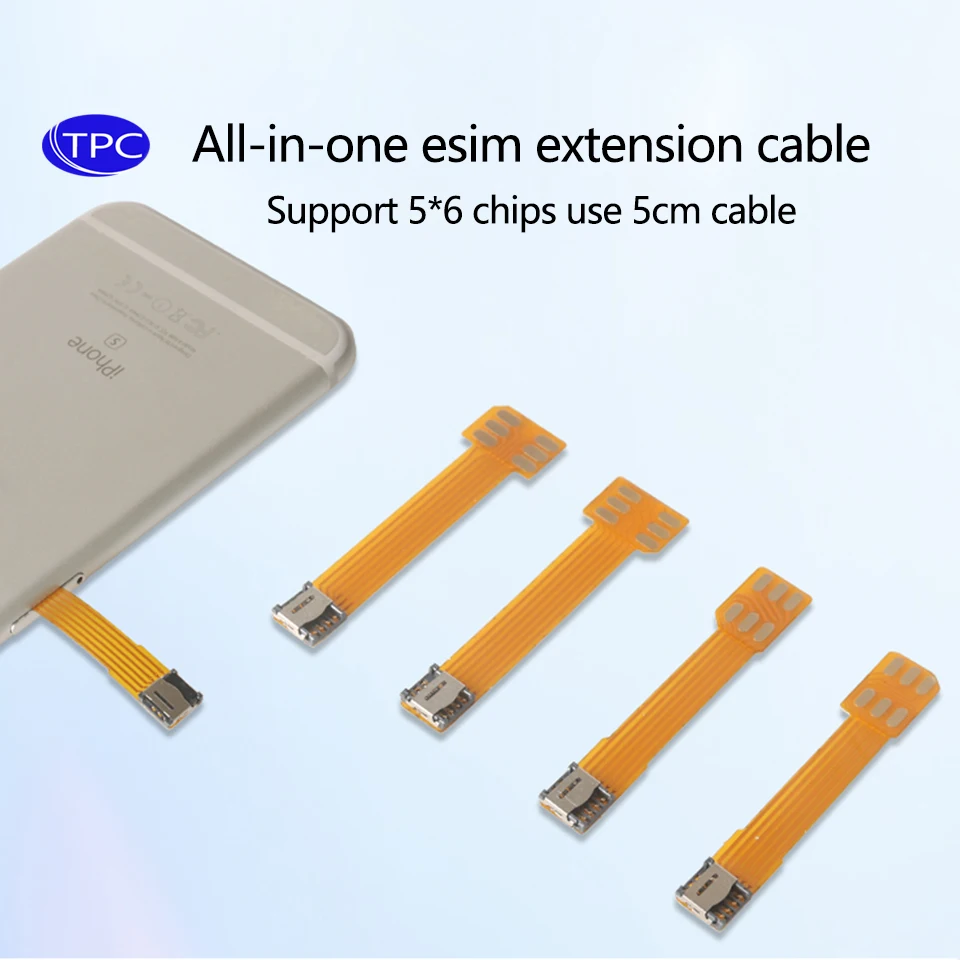 TPC ESIM to Nano SIM Expansion Cable ESIM Card Adapter Conversion Plate ESIM Lab Tested, No Soldering Required for 5*6 mm Chips