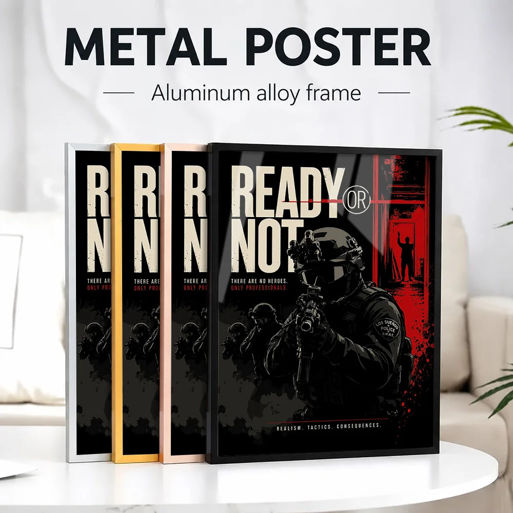 Ready Or Not Game Framed Metal Print Customized Photo High Impact Graphic Style Wall Art For Command Center Tactical Fan Gift