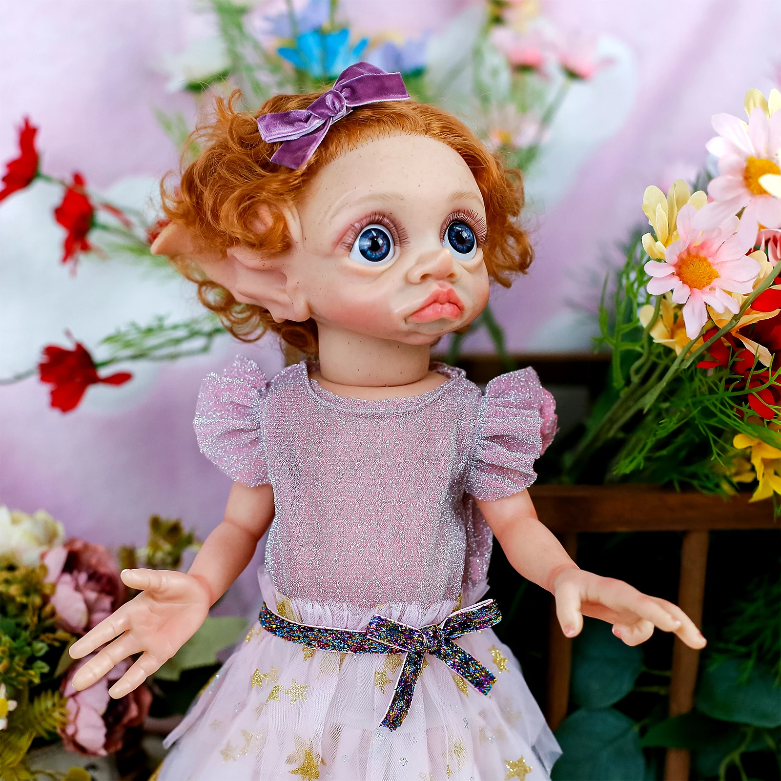 16Inch 40CM Reborn Doll Baby Tinky Fairy Elf Doll Very Cute Soft Silicone Baby High Quality Detailed Paint Art Collectible Doll