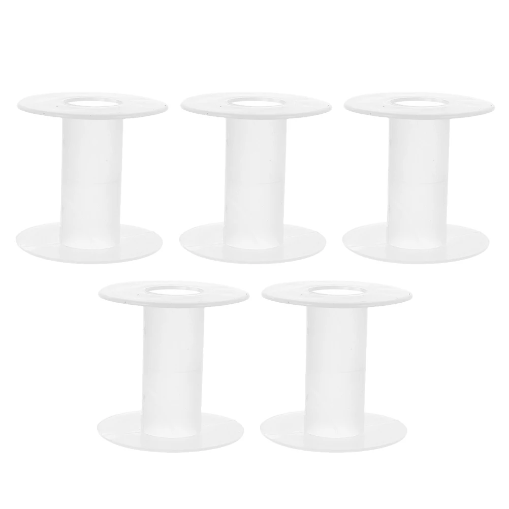 

5 pcs Plastic Spools Small Empty Transparent Wire Thread Cord Ribbon Chain Roll Organizer For Embroidery Sewing Crafts Yarn