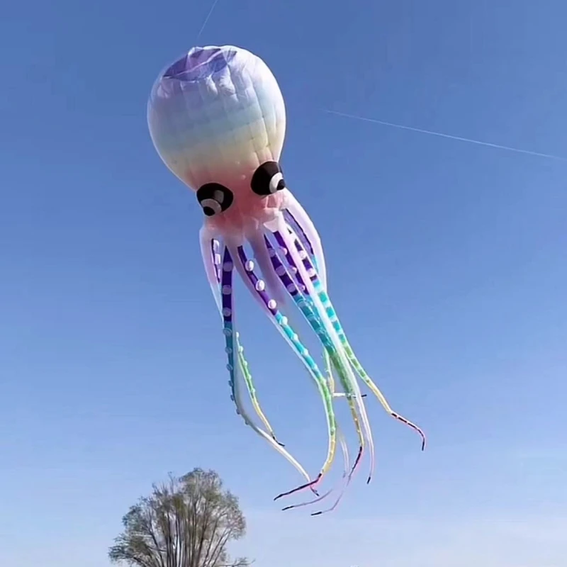 12m Rainbow Octopus latawce nadmuchiwane zabawki spadochron windsurf gigantyczne ryby dla dorosłych windsurf nadmuchiwane gry latawiec duży miękki latawiec