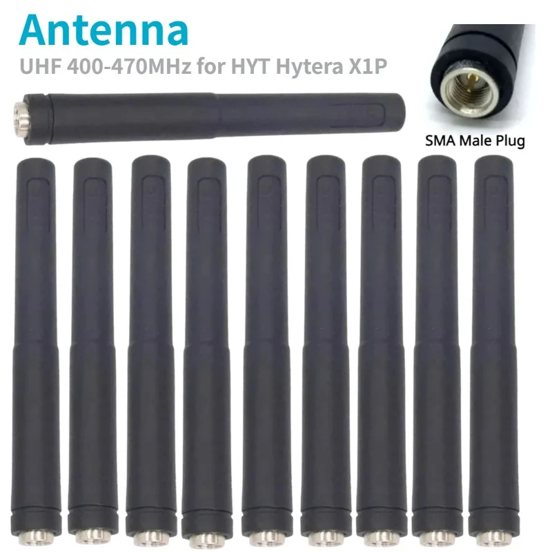 

10pcs 9cm 400-470MHz UHF SMA Male Plug for HYT Hytera X1p X1e PD600 PD660 PD680 PD685 PD665 PD605 PD682 PD662 PD602 PD686 Radio