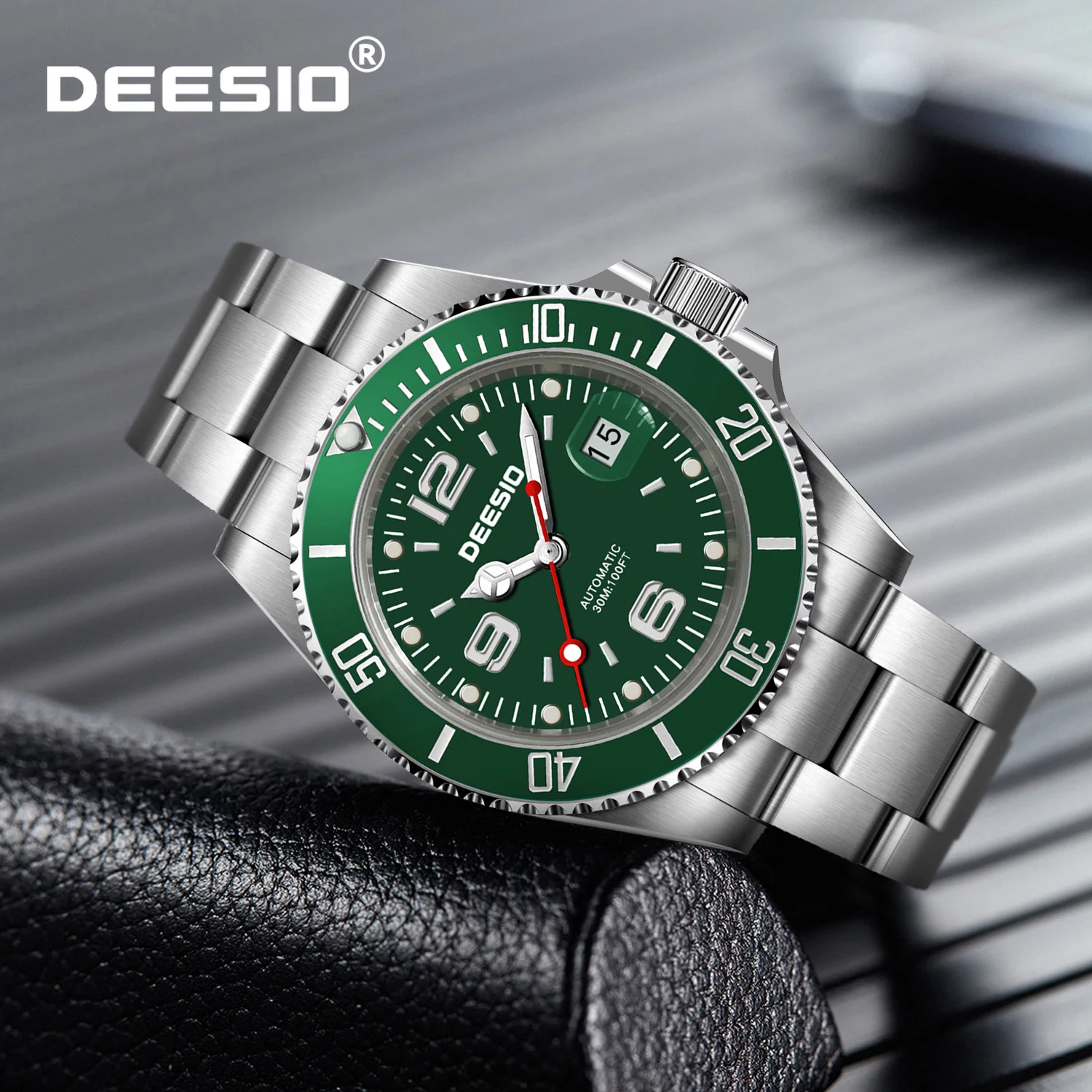 

Deesio Men's Fully Automatic Mechanical Wristwatch 316L Stainless Steel Material, Ceramic Bezel 30M Waterproof Luminous Watch