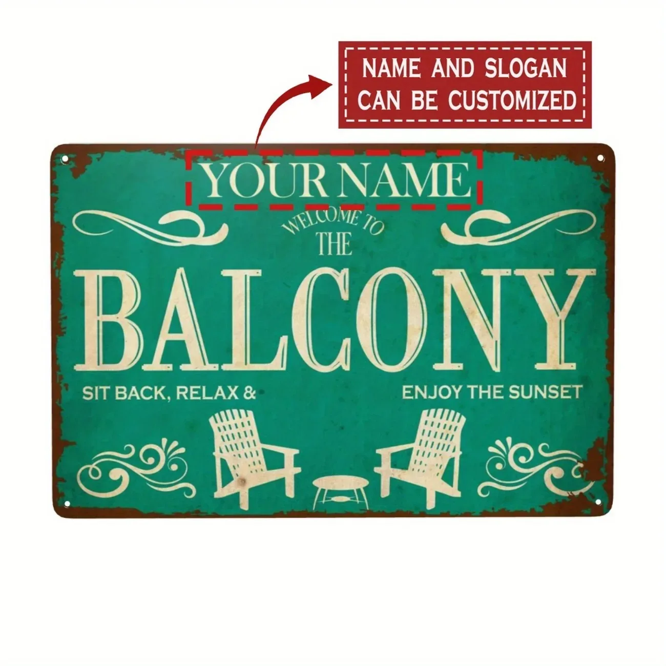 

Настраиваемая персонализированная металлическая вывеска 11,8 x 7,87 дюйма, декор для стен балкона, патио, идеальный подарок для домашних работников (только украшение)