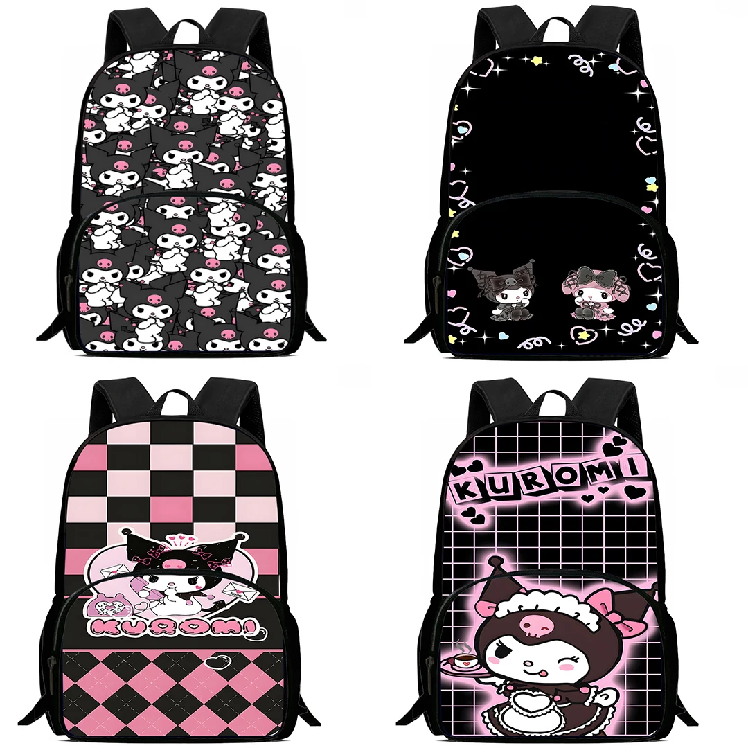 Kids Backpacks Cute Anime Kuromi Boys and Girls Student Birthday Gift Child School Bags Large Capacity Camping Durable Rucksack