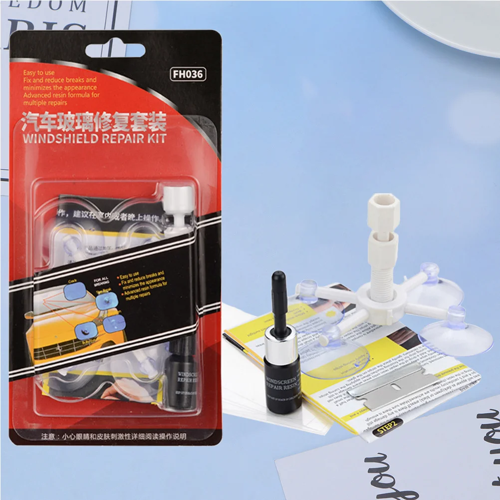 

1Set Auto Glass Repair Kit Professional DIY Windshield Repair Tool for Combination Half-Moon Cracks Car Glass Fix