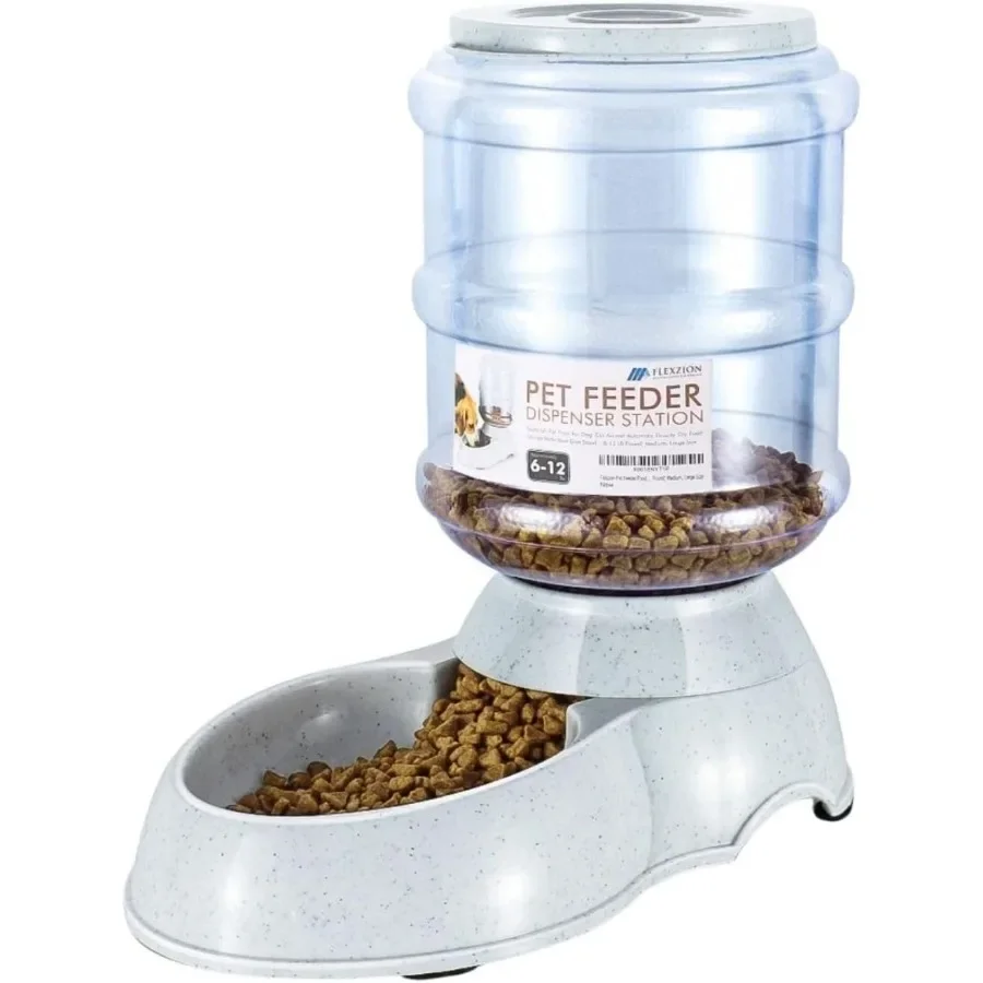 

Automatic Gravity Pet Feeder with Dry Food Storage Container and Bowl for Small to Medium Breed Dogs and Cats 612 lb Capacity S