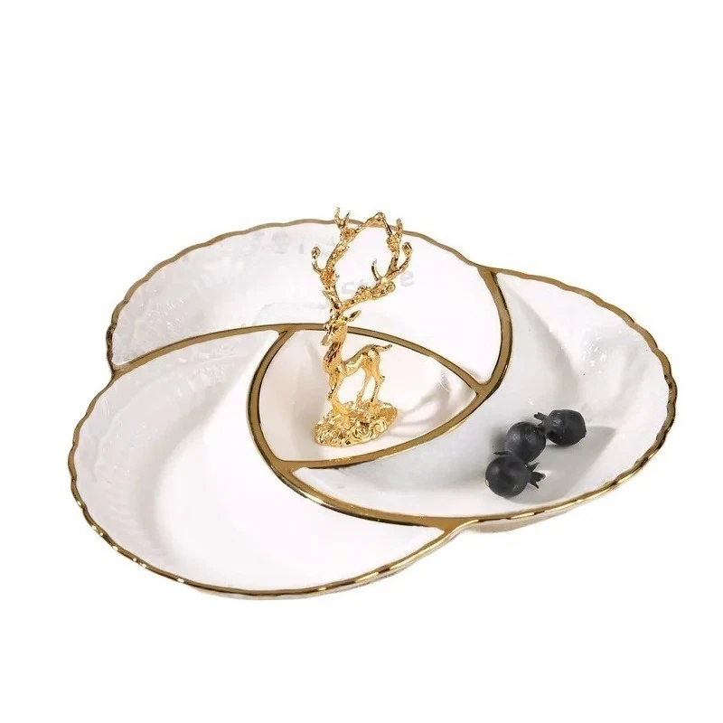 Nordic Style Creative Ceramic Fruit Plate Modern Snack Dish for Wedding Party Dinner Tableware Decorative Serving Tray