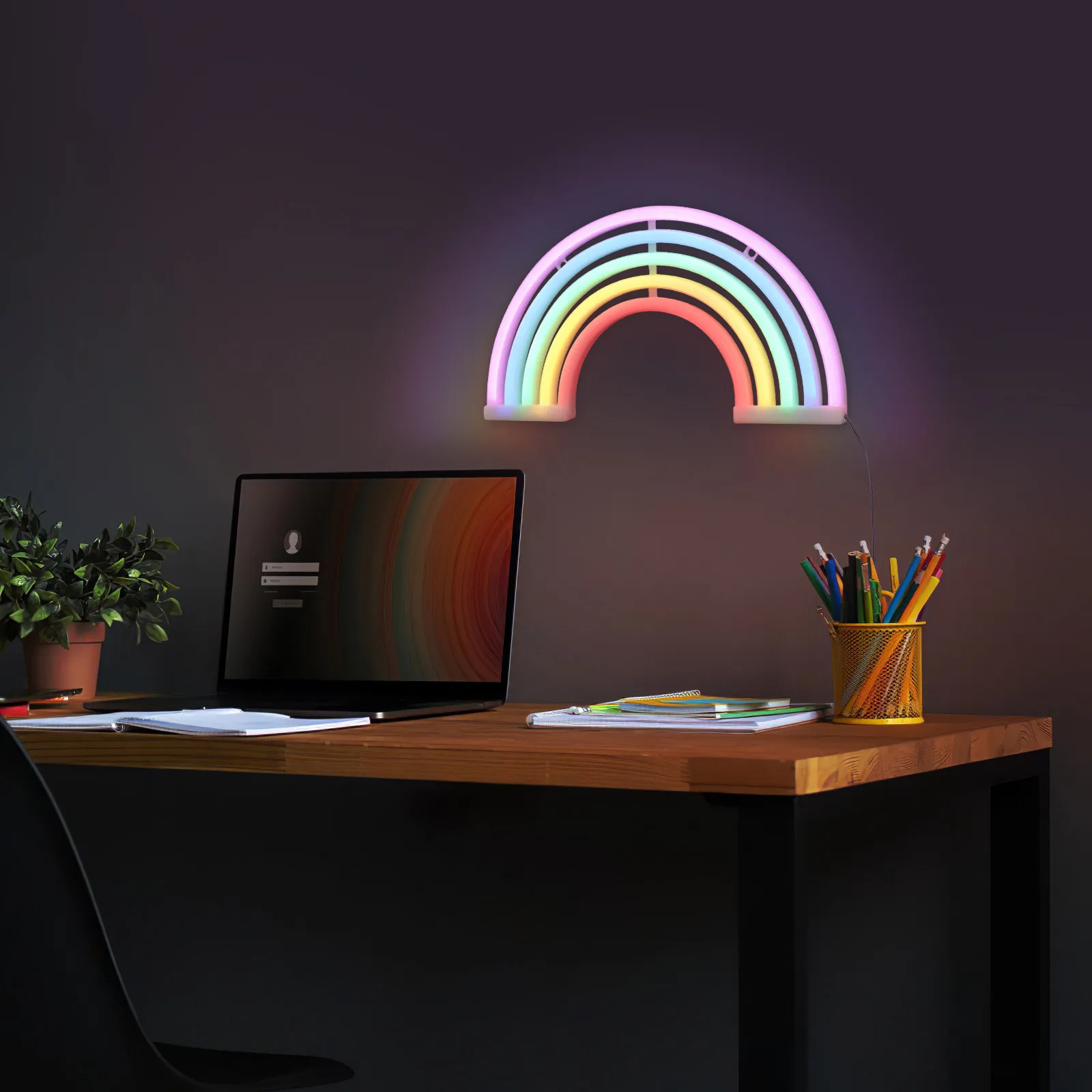 Cartoon Rainbow Table Lamp LED Night Light Bedside Bedroom Colorful Decoration Romantic Atmosphere Light for Children's Sleep view 6