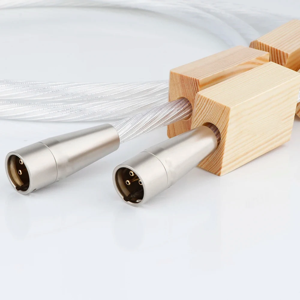 ペア OCC 銀メッキ XLR ケーブル PTFE 相互接続 RCA シグナルワイヤー RCA から XLR バランスケーブル アンプ CD プレーヤー用