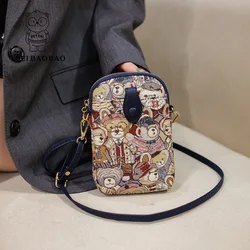 Beibao popolare piccola borsa da donna 2023 nuova moda borsa Mobile borsa a tracolla Casual leggera borsa a tracolla carina Zero portafoglio Little Bear