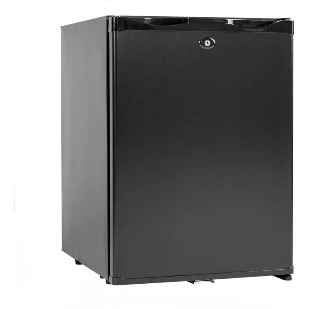 Mini Fridge with Lock Compact Refrigerator for Bedroom Dorm Office No Noise,12V/110V,1.0 Cubic Feet, Black