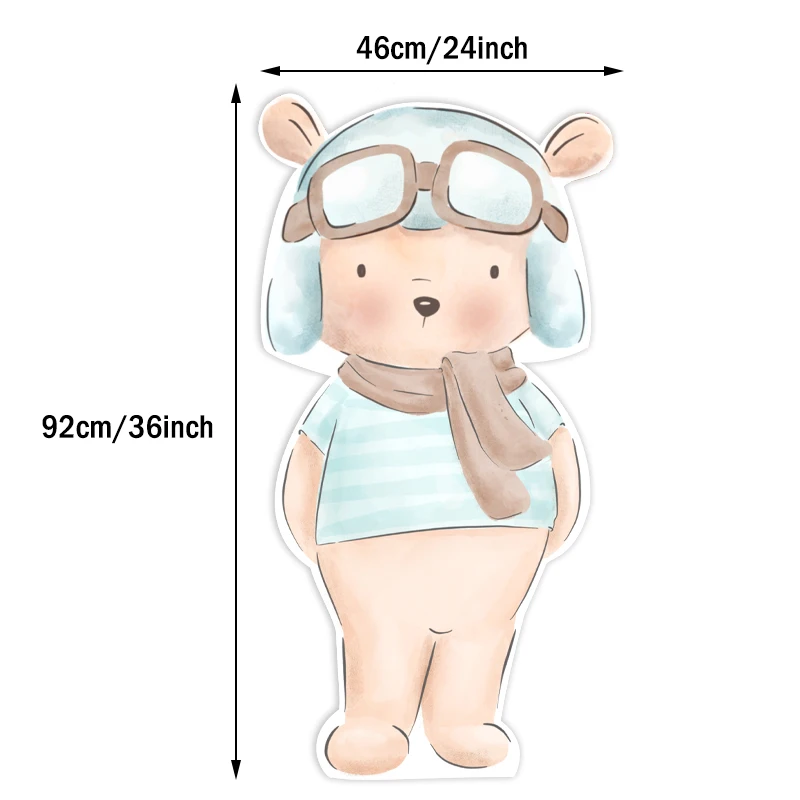 30/60/90cm Cute Bear Foam Board Pilot Bear KT Board Cutouts Birthday Party DIY Decor for Baby Shower Party Background Supplies