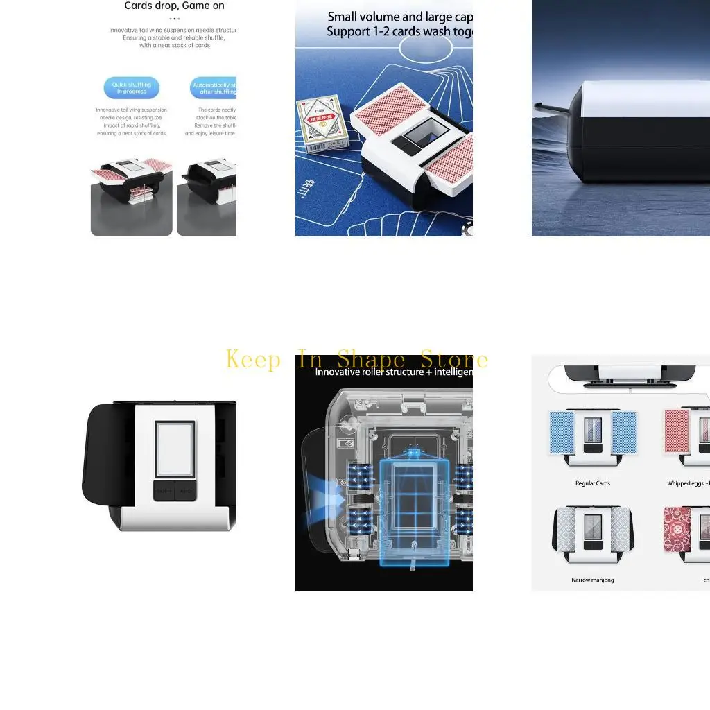 

U1JC Rechargeable Card Shuffler Automatic Card Dealer Machine Playing Card Shuffler for Home and Professional Card Game