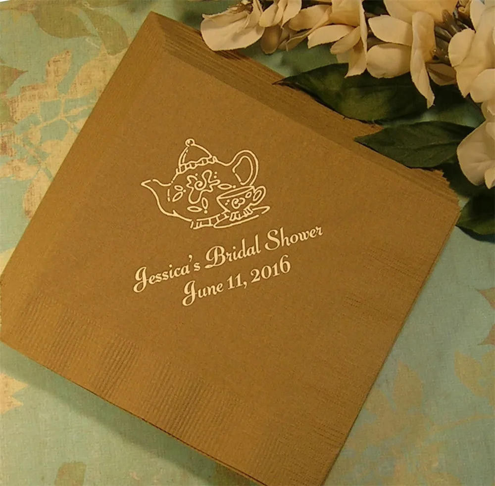 

50PCS Full Color Bridal Shower Napkins, Monogrammed Napkins, Full Color Cocktail Napkins, Personalized Napkins, Wedding Napkins,