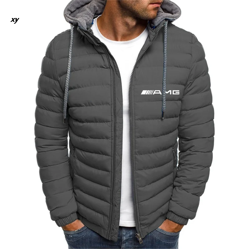 New 2024 Zipper Casual Men\'s Brand Coat Warm Thick Comfort Applique Jacket Casual Hooded Coat Brand Clothing