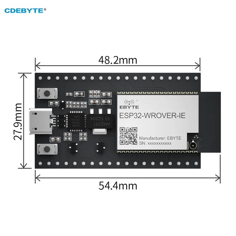 ESP32 Test Board CDEBYTE ESP32-WROVER-IE-TB USB Interface 2.4~2.5GHz Support IEEE802.11b/g/n