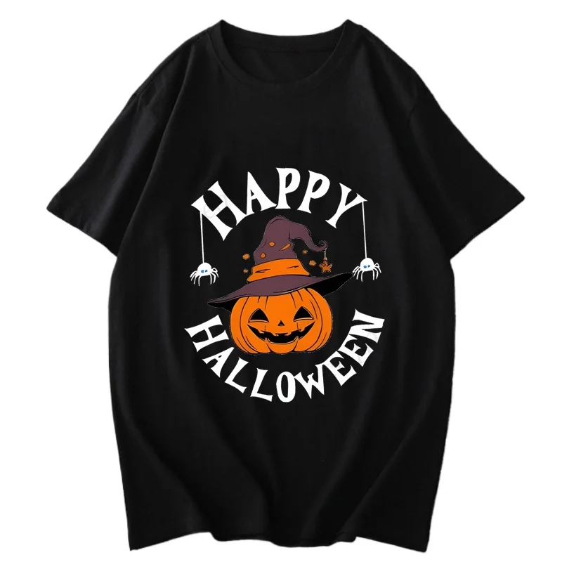 

Happy Halloween Pumpkin Print T-shirt Graphic T-shirt High Quality Men's and Women's Short-sleeved T-shirts Sportswear Tops