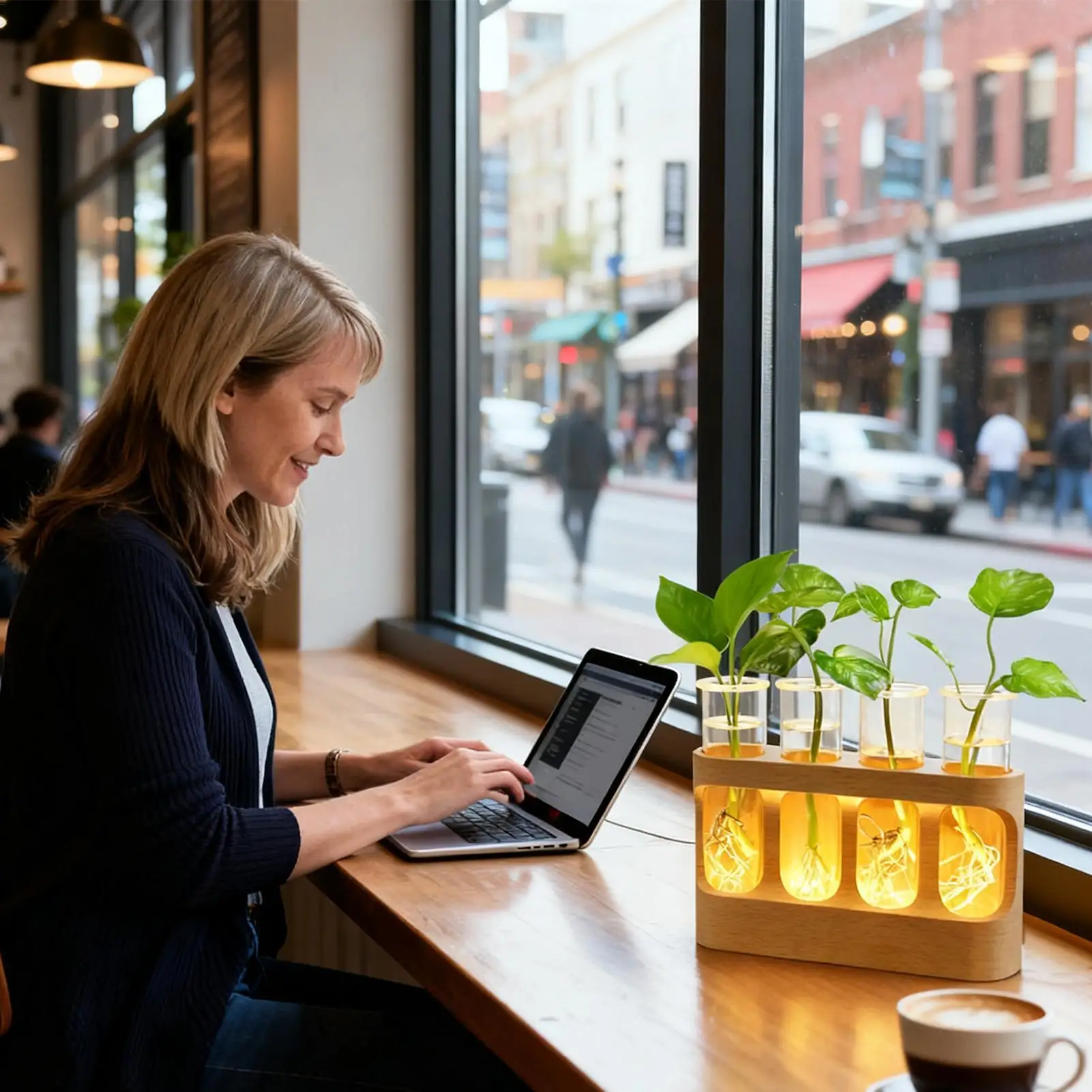 Plant Propagation Tube Decorative Hydroponic Terrarium With LED Lights Glass Planter Vase For Hydroponic Plants For Men Women