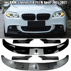 Front Bumper Lip Body Kit Spoiler For BMW 5 Series F10 F11 520 523 525 535 530 M Sport 2011-2017 Car Splitter Bumper Canard Lip