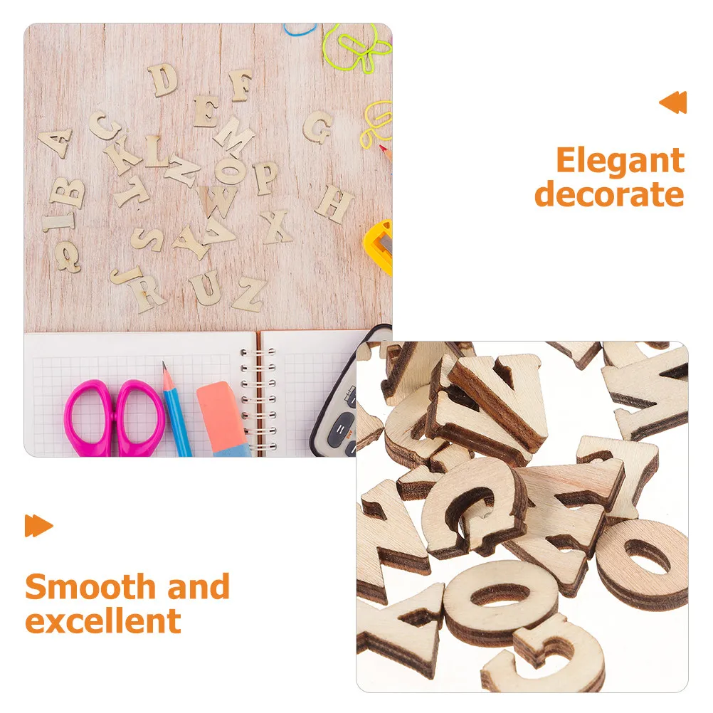 104Pcs Blank Wooden Letter Cutouts Unpainted Smooth DIY Craft Letters for Wedding Decor Birthday Reminder Gift Card