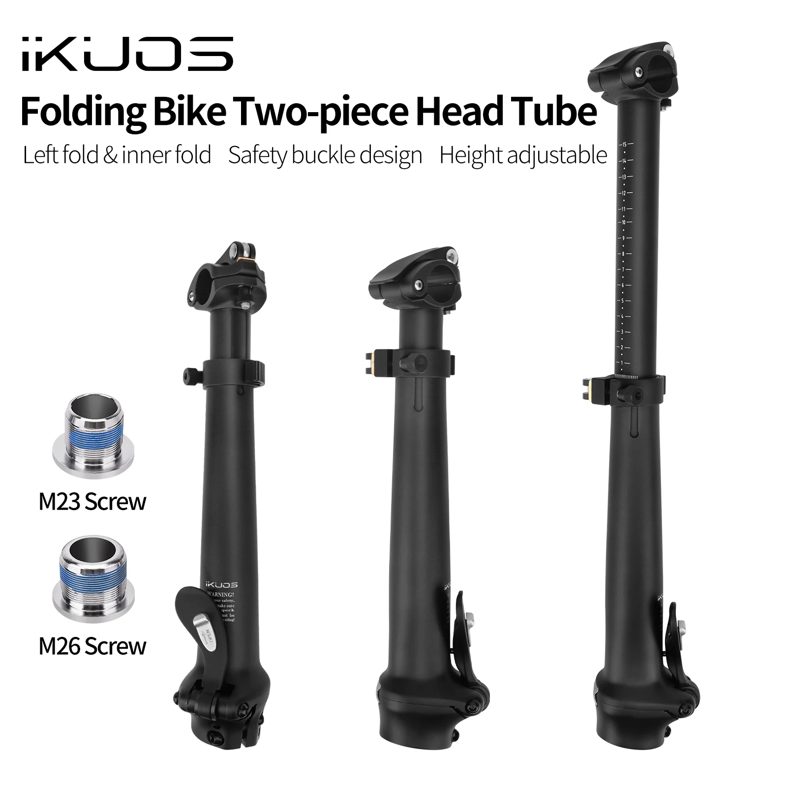

IKUOS Folding Bicycle Two-piece Head Tube Telescopic Aluminum Alloy Inner Folding Head Tube For DAHON FNHON Folding Bike